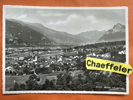Alte Ansichtskarte Malans mit Gonzen, Top Zustand!
