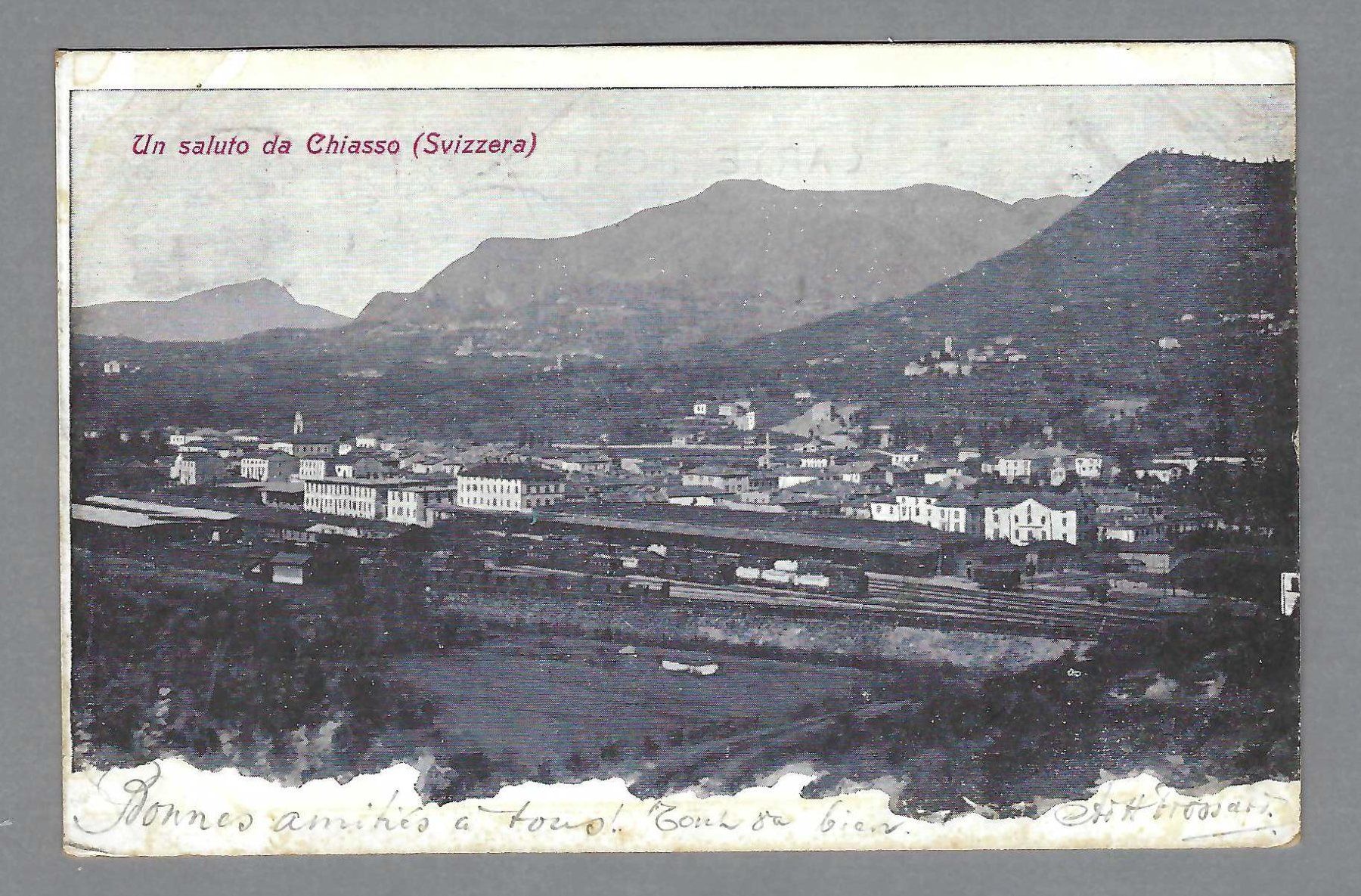 Cartoline postali: 1907, CHIASSO, STAZIONE – Usato da Pura venduto da ulisse1957