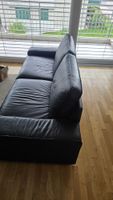 Ledersofa schwarz 2-Sitzer in sehr gutem Zustand, gepflegt