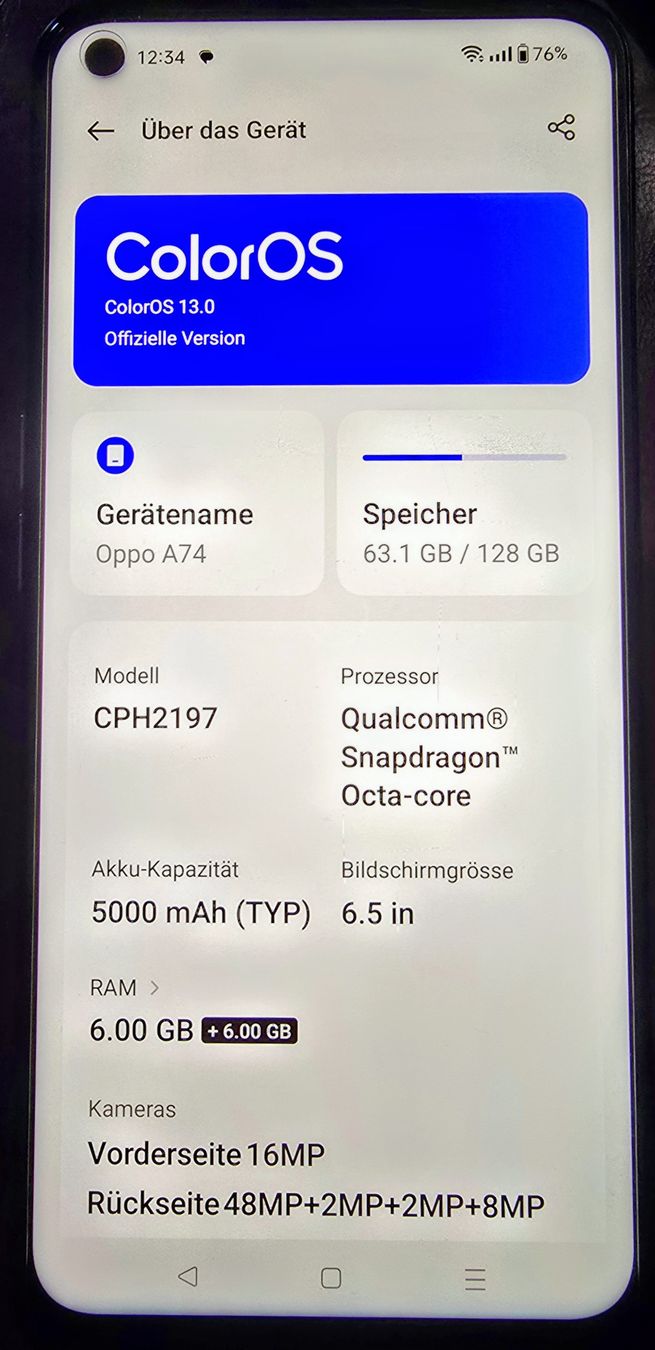 Oppo Telefoni cellulari / Smartphones: Oppo A74 5G 128GB – Usato da Dallenwil venduto da BennoW01 3