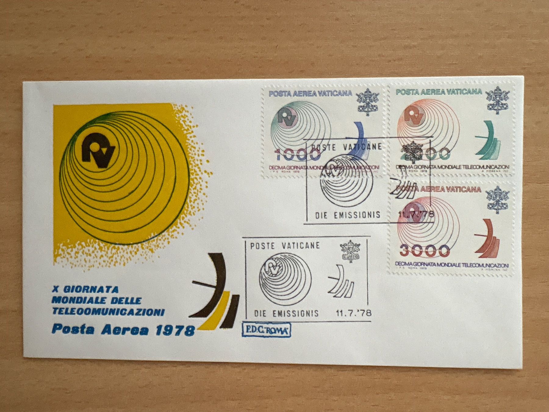 Tutti i francobolli: Vatikan Briefmarken auf Brief, Telecommunication, 1978 – Usato da Ibach venduto da lisch3