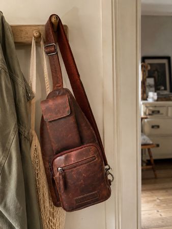 Schultertasche aus echtem Leder - Louis Wallis