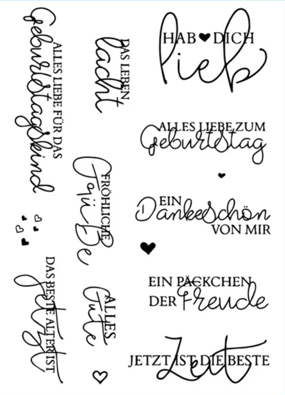 Timbri: Silikonstempel Hab dich lieb – Nuovo e nell'imballaggio originale da Kaltbrunn venduto da schere-stein-papier