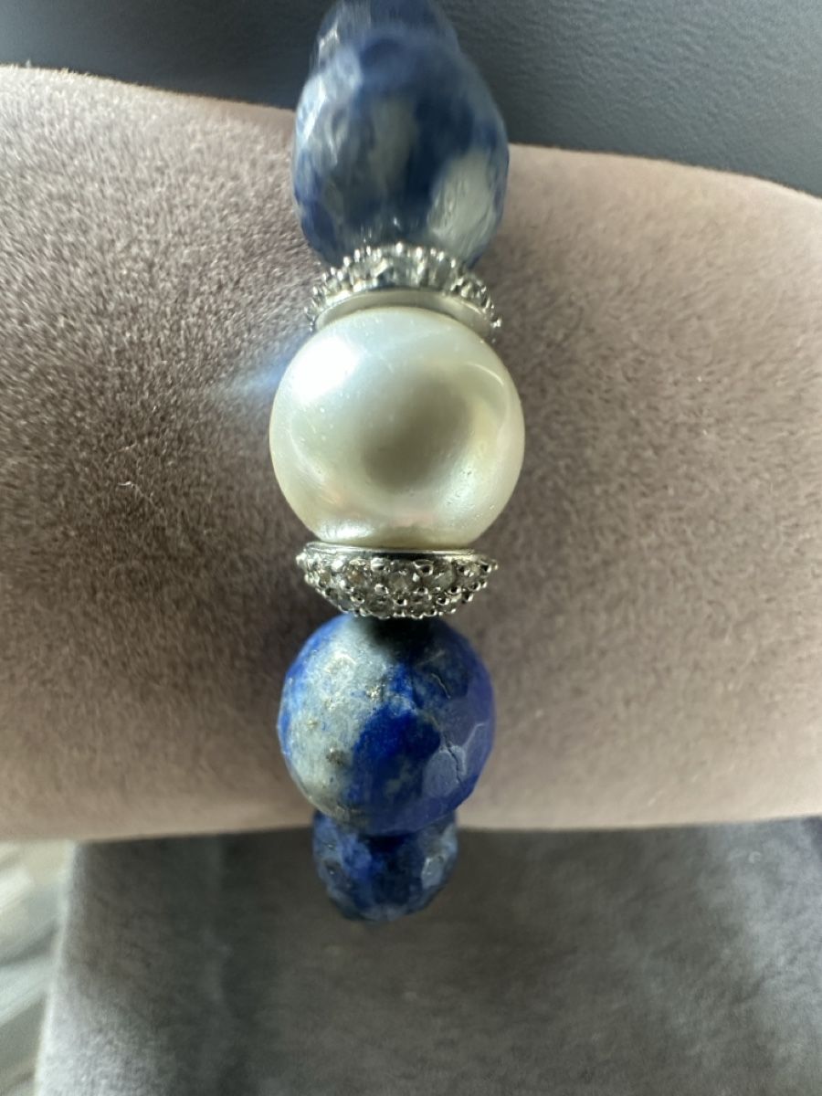 Armbänder & -reifen: Armband mit Lapislazuli und Perlen – Neu und originalverpackt aus Kriens von Hortensie6 1