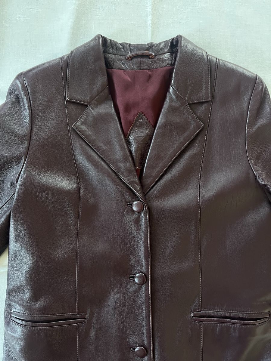 Giacche: Aubergine Leather Jacket / Long Blazer -Size S – Usato da Zürich venduto da chuck843 3