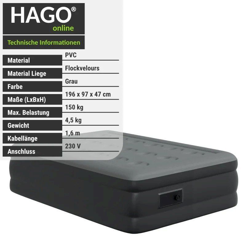 Tappetini fitness: HAGO Premium Luftbett 200x100cm – Nuovo e nell'imballaggio originale da Bottighofen venduto da zaap 2
