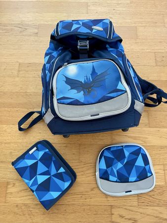 Funki Schulrucksack mit Regenhülle und Federmappe