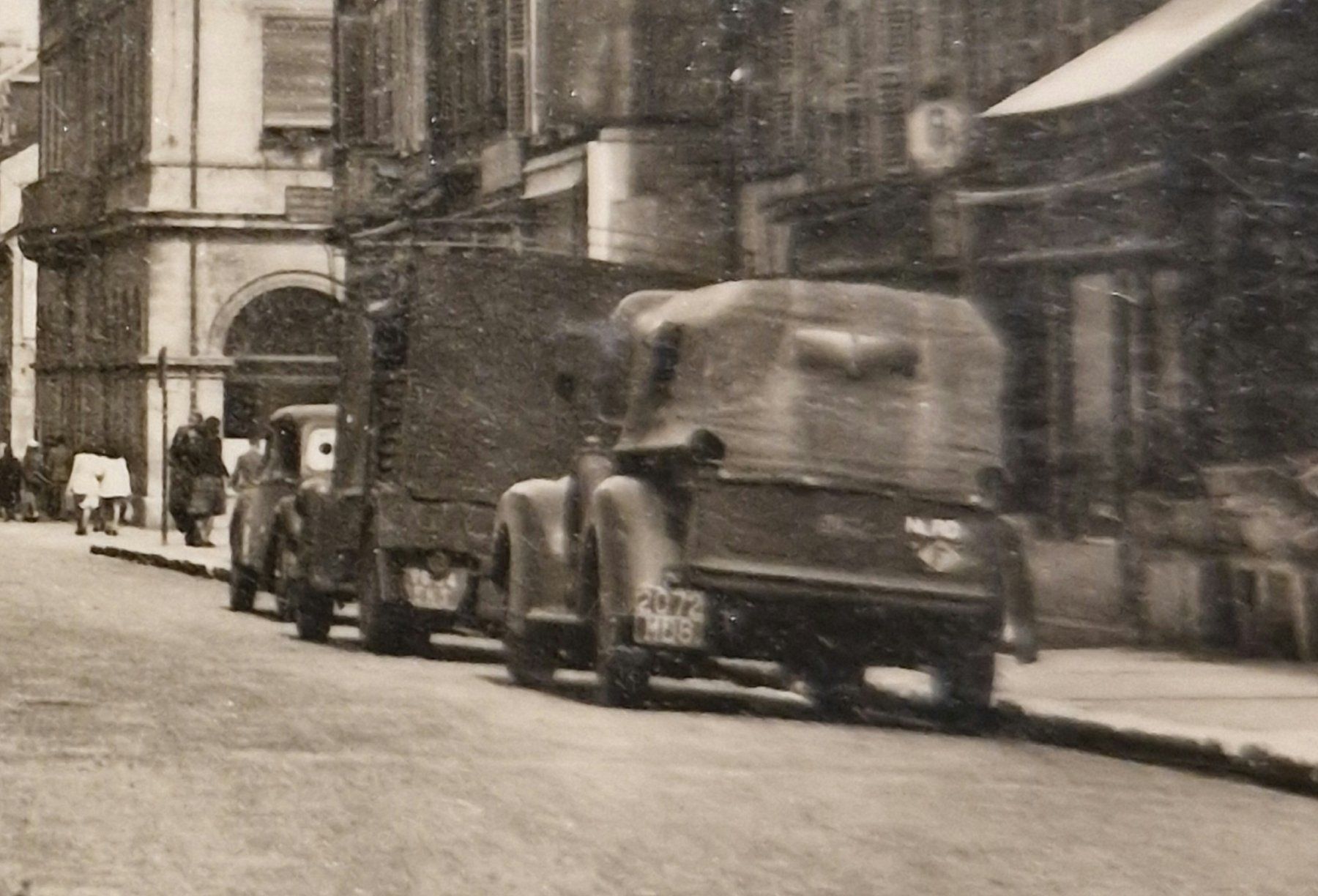 Ansichtskarten: Pontarlier, Oldtimer, nach Davos-Dorf 1949 – Gebraucht aus Ebikon von Donar50 2