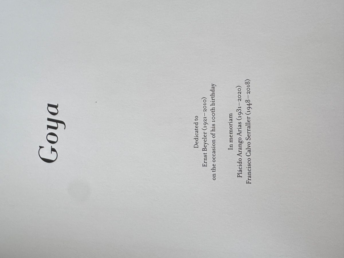 Libri: Goya von foundation Beyeler – Nuovo (secondo la descrizione) da Hinterkappelen venduto da hugo_sophian 6