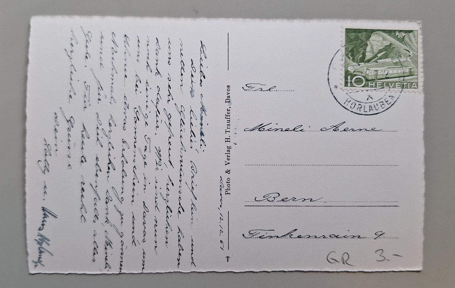 Cartoline postali: AK CP Davos Kirche Tinzenhorn Winter GR – Usato da Gurtnellen venduto da Stonevalley007 2