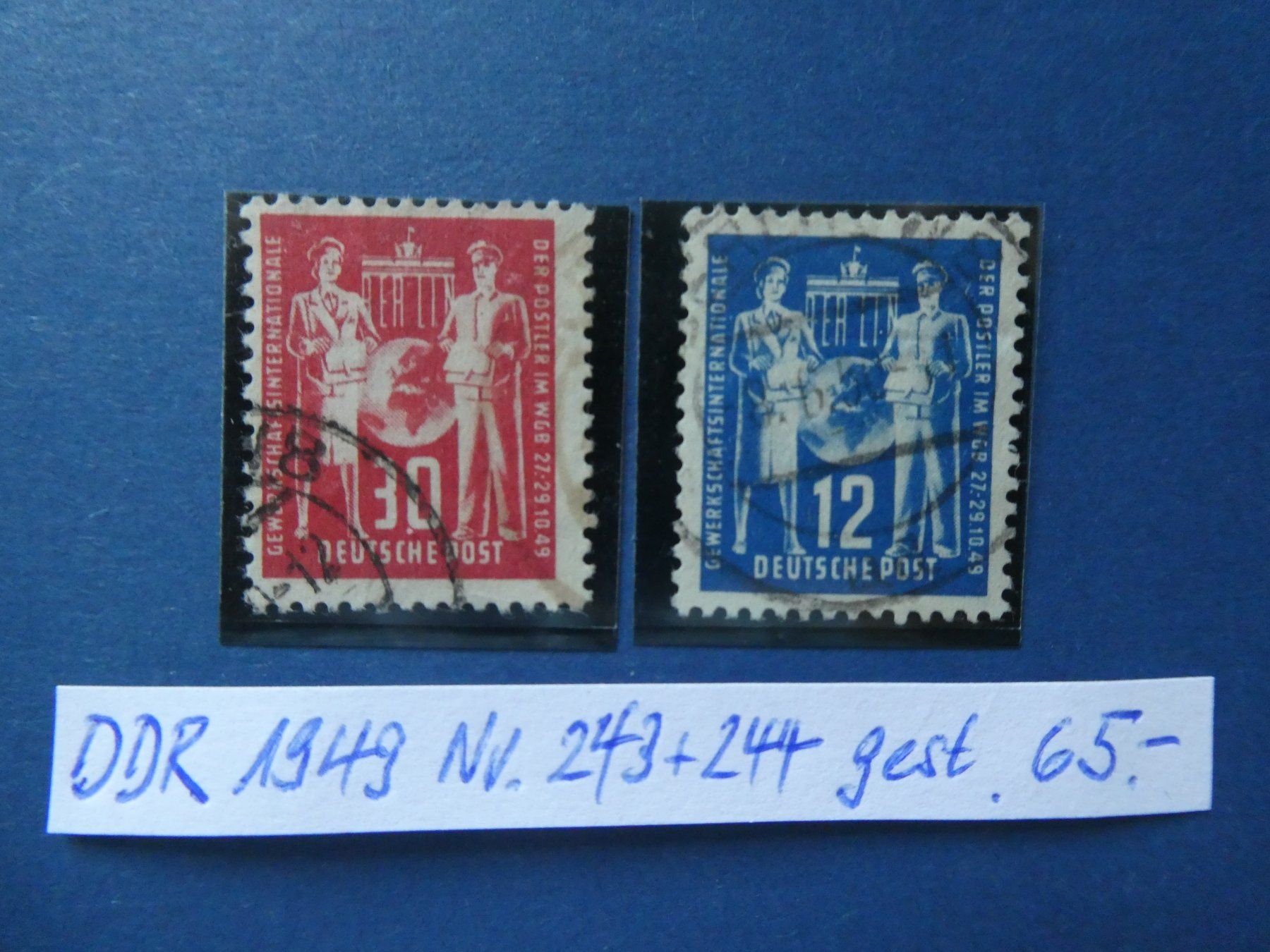 Tutti i francobolli: DDR 1949 Nr. 243+244 gestempelt – Usato da Lausen venduto da Herbamare01