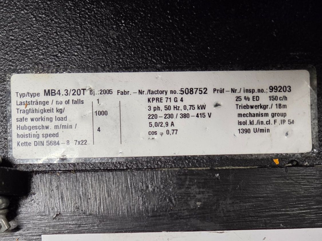 Motori: ChainMaster 1T D8 Motor, 18m inkl. Case (Nr.2) – Usato da Zürich venduto da Habegger_AG_HASTA 3