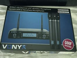 VONYX WM62 Funkmikrofon Set 2 Mikrofone UHF-System CHF