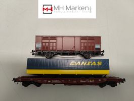 Roco 46352+46000.4 Güterwagen der FS Italien DC GS H0 in OVP