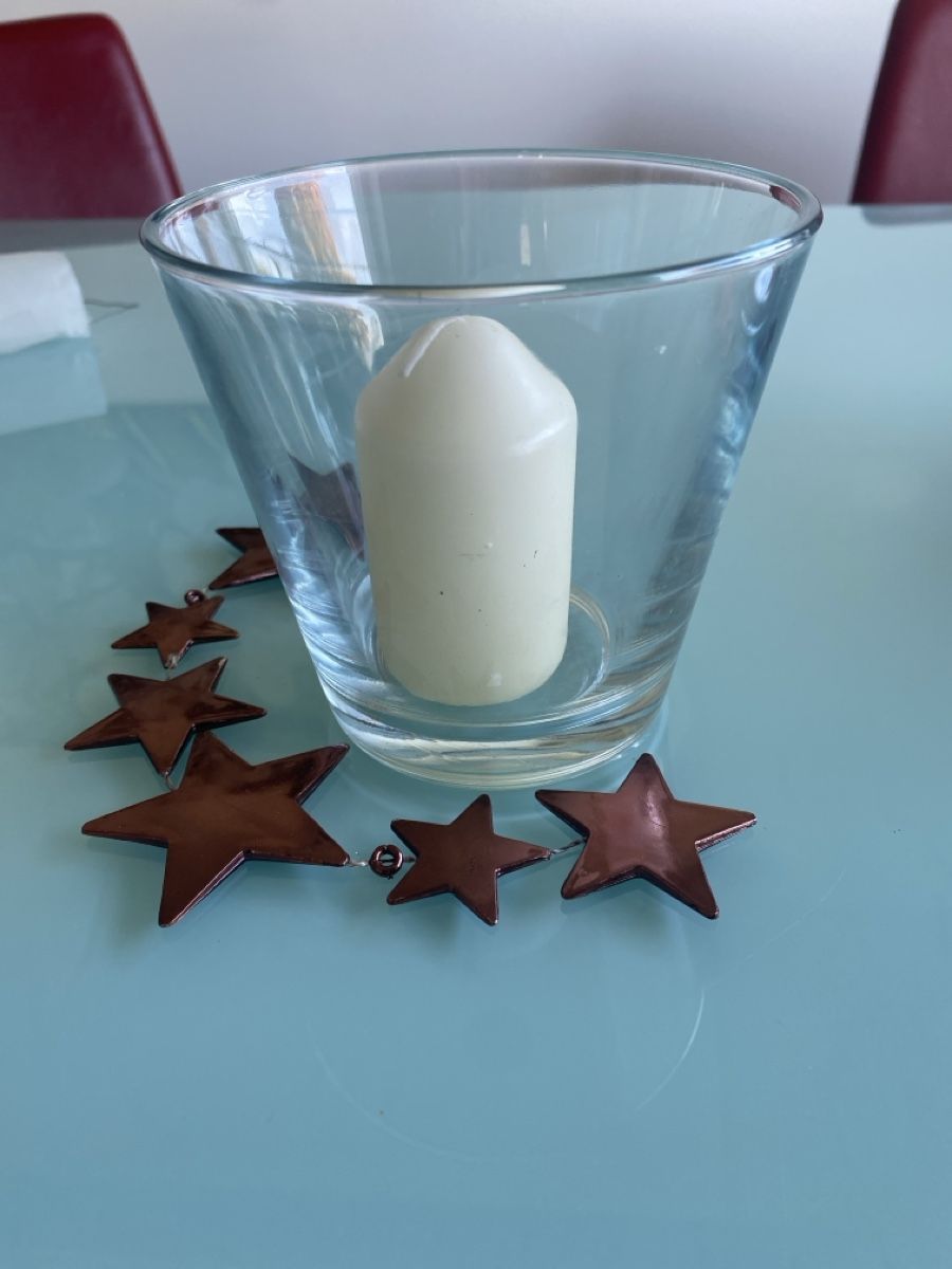 Tutte le decorazioni: Windlicht mit Kerze, 15 cm hoch – Usato da Buonas venduto da rut_k2sw 1