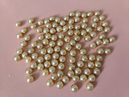 100 Perlen zum Aufnähen, Aufnähperlen, 6mm, Basteln