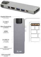 LMP USB-C Compact-Dock 8-Port HDMI Mini-DP 4K@60Hz Ethernet