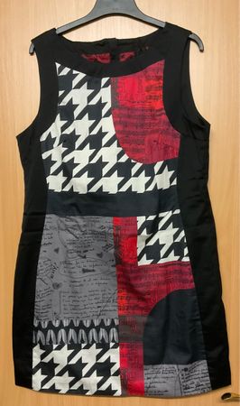 Desigual Sommerkleid, Gr. 46, schwarz, gemustert