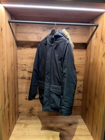 Fred Perry Winterjacke Parka Schwarz Grösse S