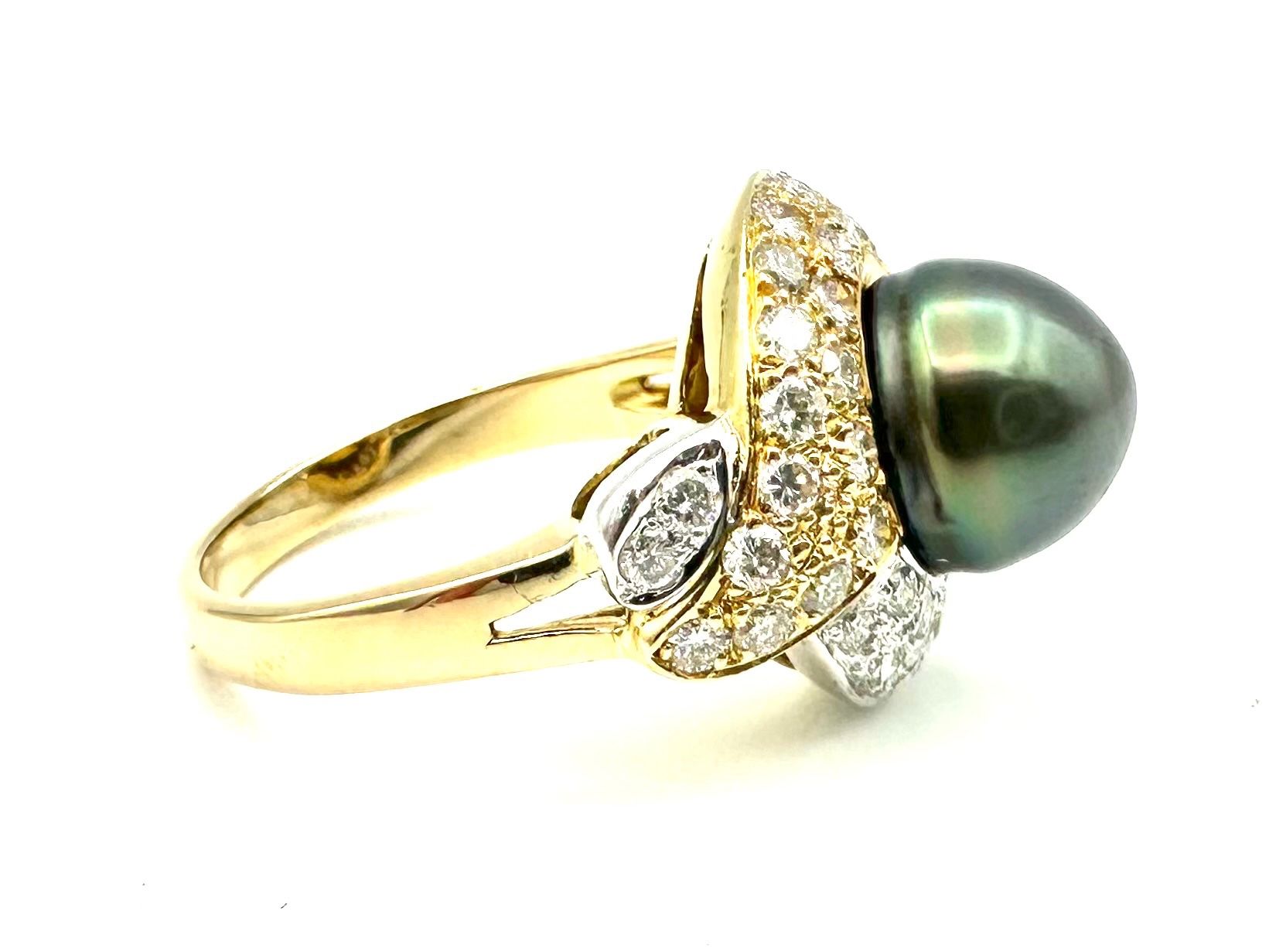 Anelli: Bague vintage 2 ors, perle et diamants – Usato da Renens VD venduto da Diademe.sarl 5