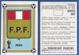 panini argentina 78 # 295 wappen peru selten