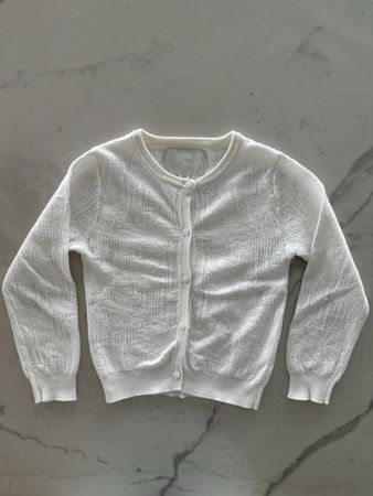 Gilet Zara enfant blanc motif floral taille 6-7 ans 122cm