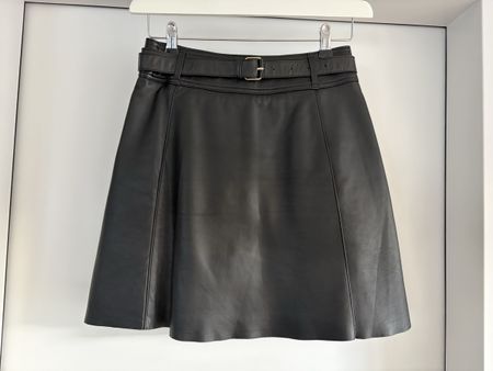 Massimo Dutti Lederrock Echtleder schwarz XS