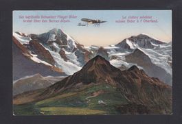 Flugpionier BIDER über den Berner-Alpen, 1916