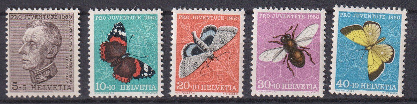 Tutti i francobolli: Z93) 1950 Satz Pro Juventute, postfrisch – Usato da Claro venduto da Chanty7