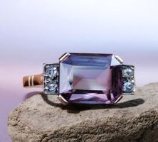 Antiker Farbwechselnder Korund Saphir Diamant Ring 14ct Gold