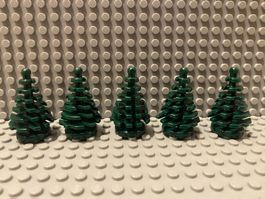 Lego - 5 kleine Tannenbäume dunkelgrün
