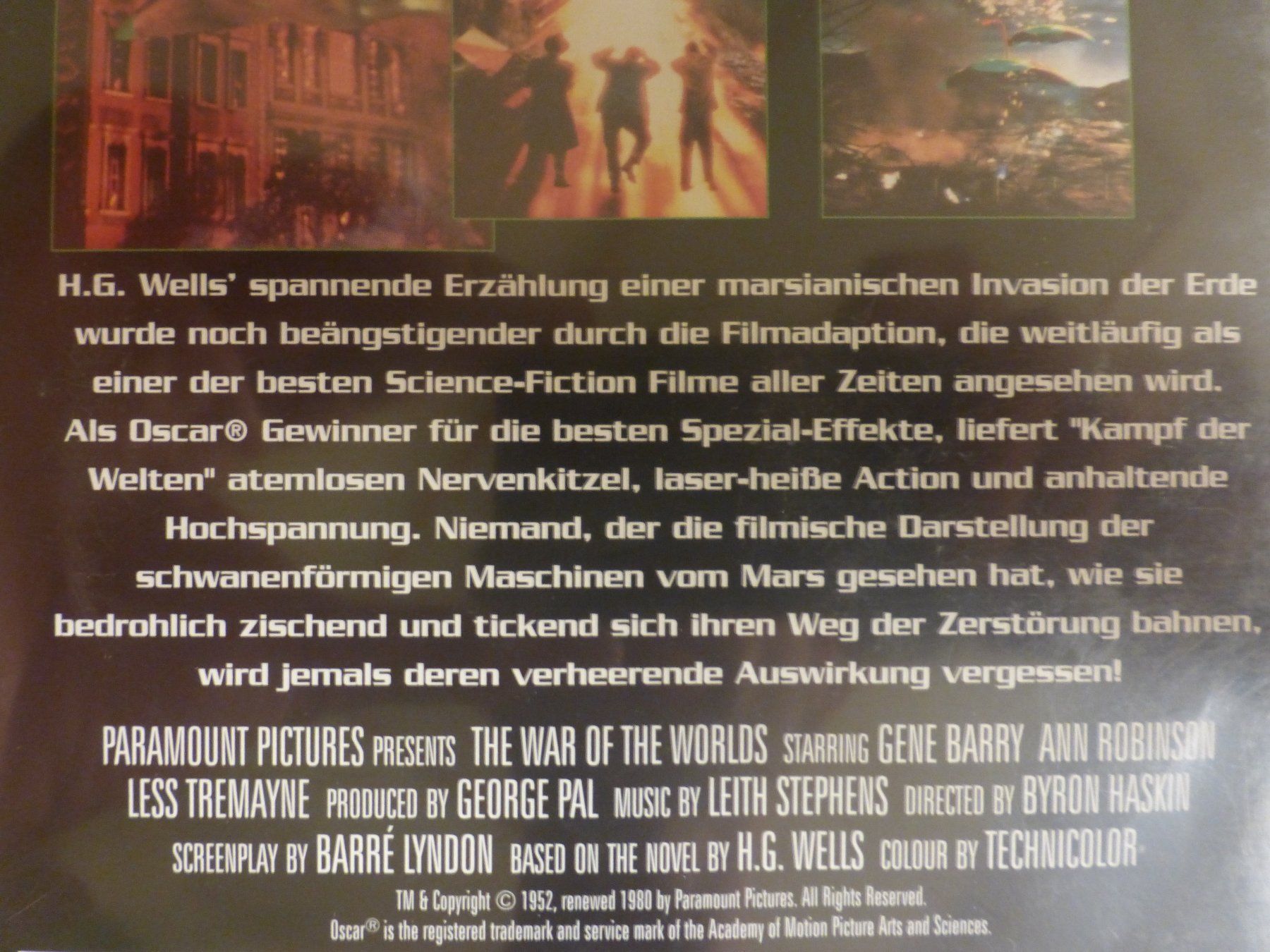 Tutti i DVDs: Kampf der Welten H.G. Wells Sci-Fi DVD – Usato da Zumikon venduto da psisound 4