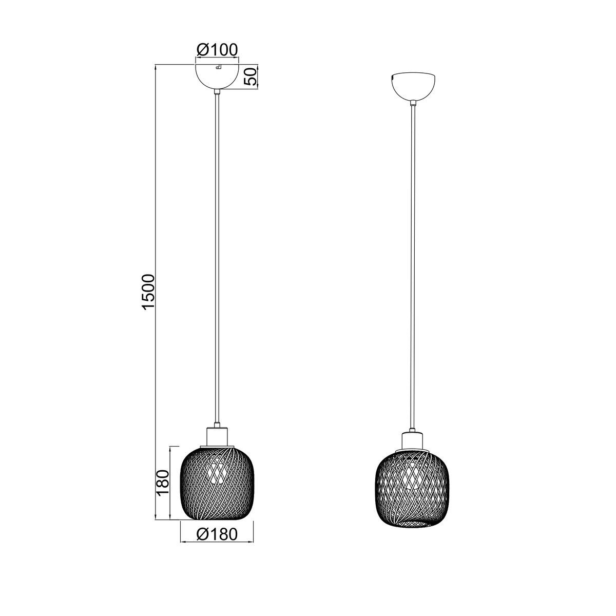 Lampadari & plafoniere: Pendelleuchte, Höhe anpassbar, 18 cm Ø – Nuovo (secondo la descrizione) da Kreuzlingen venduto da Smart-Light 9