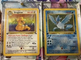 1 edition fossil holo Artkos und Dragoran DE