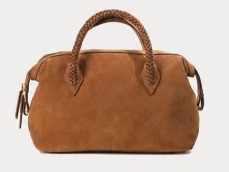 Damen Handtasche Kuhleder Braun – Leder Patchwork – NEU –