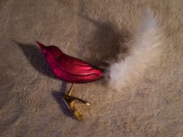 Weihnachtsbaumschmuck Vogel mit Federclip, Glas, neuwertig