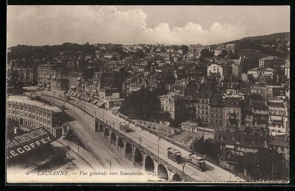 Cartoline postali: Lausanne, Vue générale vers Sauvabelin – Usato da Berlin venduto da bartko-reher