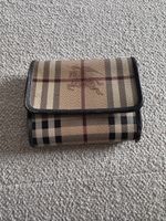 Burberry Wallet Haymarket Check Leather Brown Used