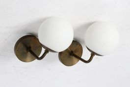Paar dänische vintage Wandlampen aus Messing, 1960er-Jahre