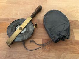 Antikes Messband vintage - 50 m - mit Original-Lederbeutel