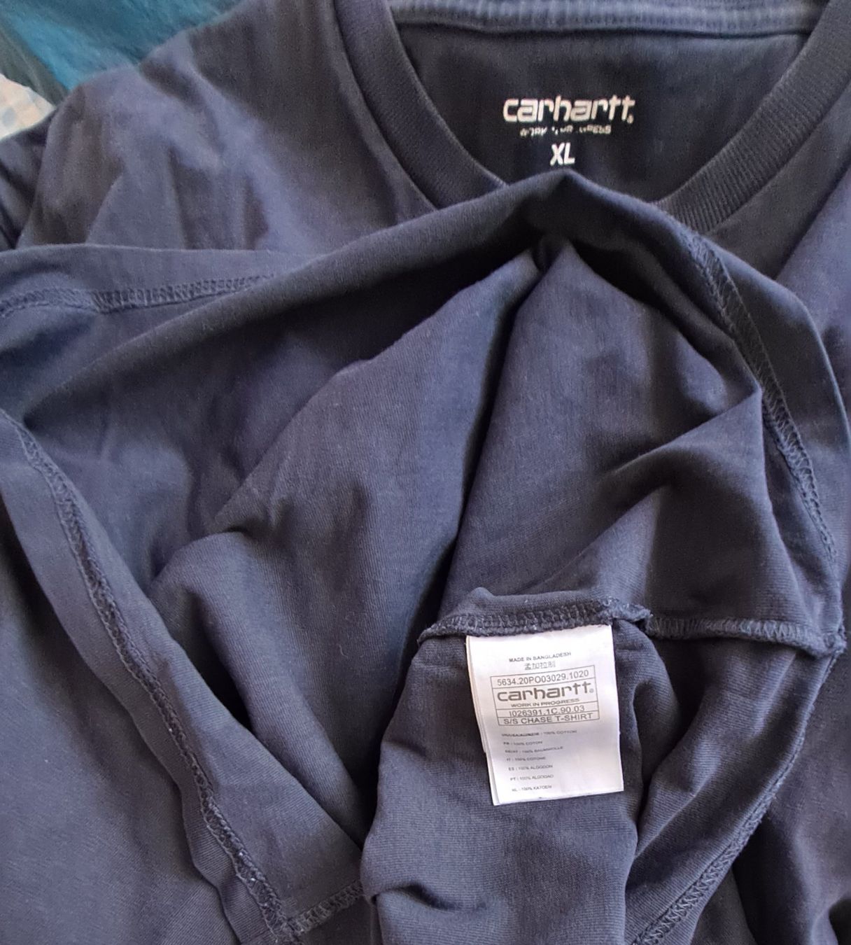 Carhartt T-shirt: Carharrt Herren Shirt Gr. M, blau – Usato da Liestal venduto da Mas-Y-Mas 1