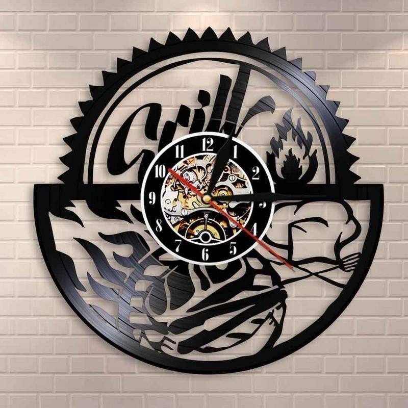 Orologi da terra & Orologi da parete: Schallplatten Vinyl Wanduhr  Grill – Nuovo e nell'imballaggio originale da Arth venduto da Top-E 1