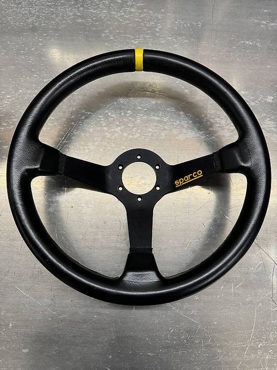 Sport Lenkrad Holz Optik 350mm | Mit Chromspeichen | Für Momo & Sparco Naben