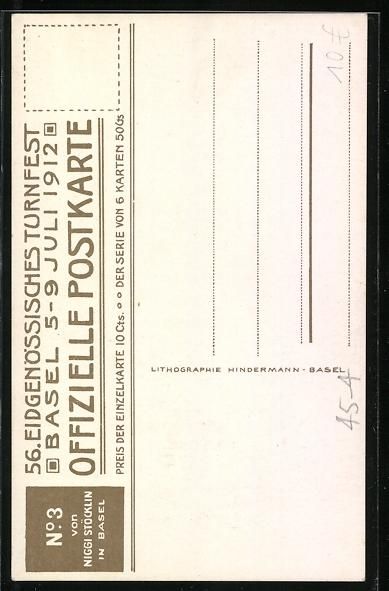 Cartes postales: Basel, 56. Eidgen. Turnfest 1912, Turner – D'occasion à Berlin par bartko-reher 1
