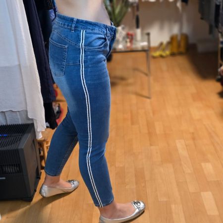 💙 Laura Kent Jeans Gr. 40/L – Skinny mit Seitenstreifen