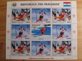 Ski WM 1988 Calgary SonderbriefmarkenParaguay