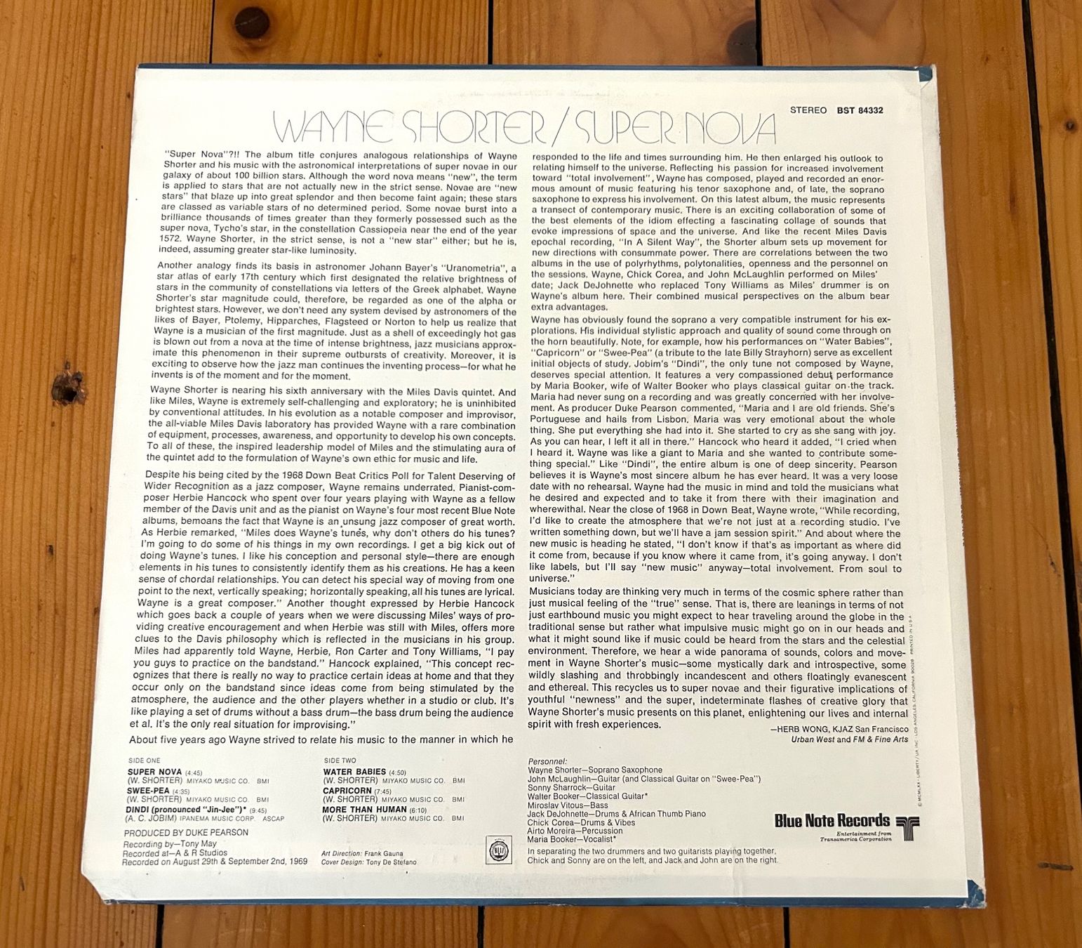 Dischi in vinile: Wayne Shorter Super Nova Blue Note Jazz LP Stereo 84332 – Usato da Bern venduto da fellow75 1