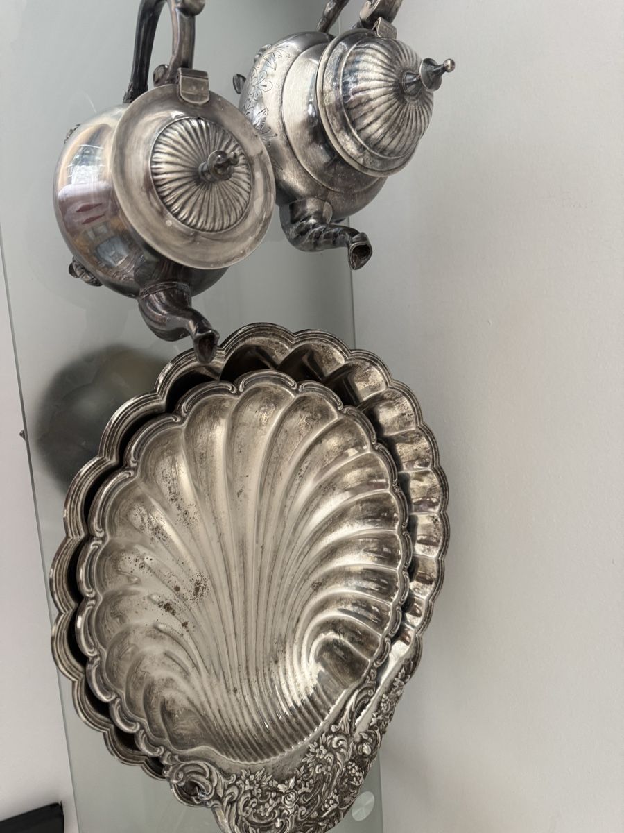 Servierplatten: Silver Plated Teapots and Shell Dish Set – Gebraucht aus Thalwil von 0041angel 6