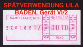 SFS 6_5400 BADEN 1_SPÄTVERWENDUNG LILA-FARBBAND_Gerät Vl/2 !