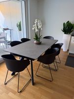 Novel ESSTISCH 180-260/95/76cm Metall Glas Keramik ausziehba